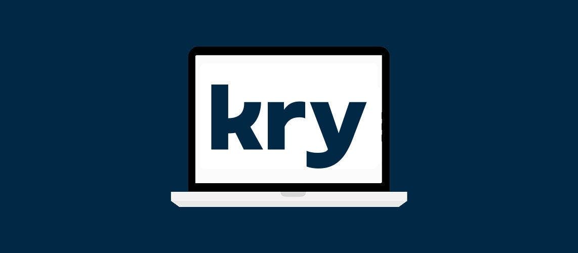 Kry logo inside a computer